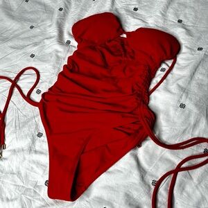 Stylish Red One Piece Swimsuit